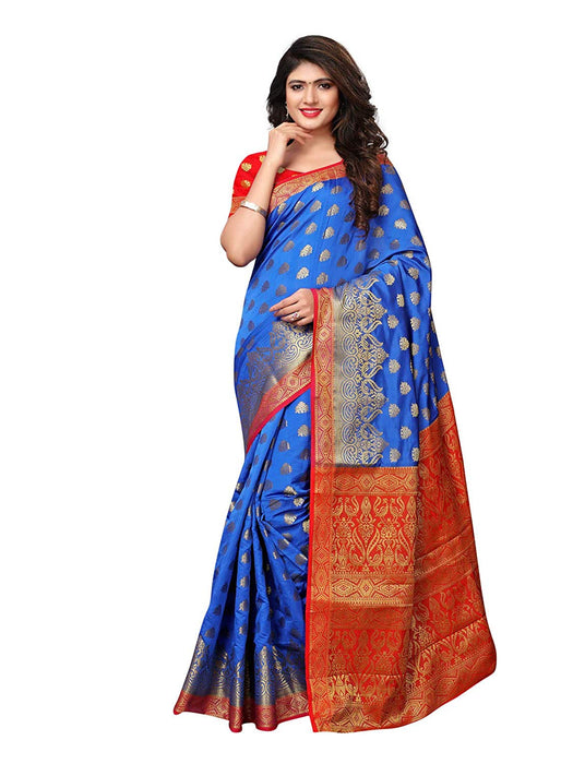 Blue Color Poly Silk Saree only in Bigswipe