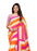 Orange, Pink, Off White Color Georgette Printed Work Saree only in Bigswipe