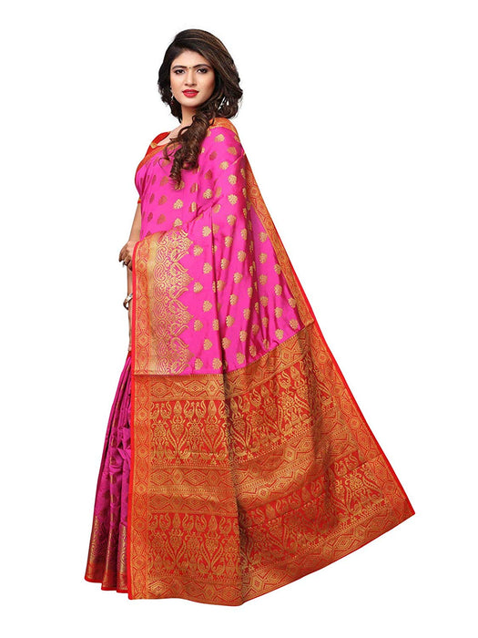 Pink Color Poly Silk Saree only in Bigswipe