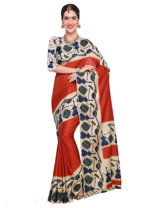 Brown, Beige Color Art Silk Saree only in Bigswipe