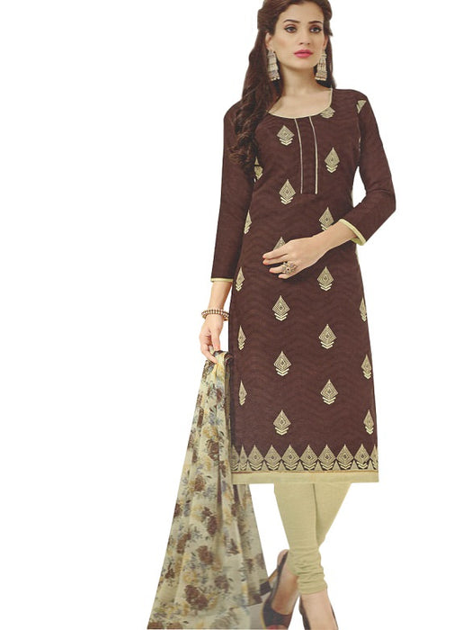 Embroidered Jacquard Cotton Unstitched Dress Material For Women only in Bigswipe