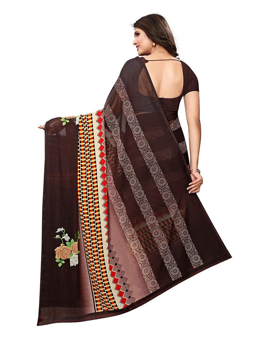 Brown, Multi Color Georgette Saree only in Bigswipe