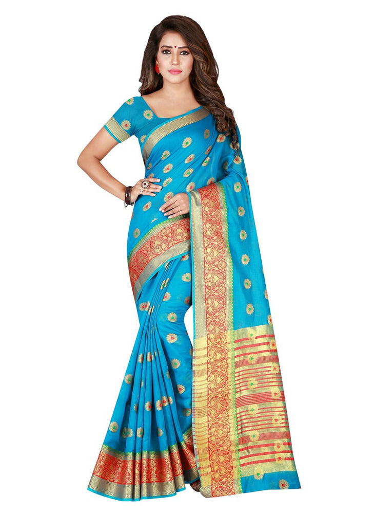 Black Color  Cotton Silk (Poly Silk/Art Silk) Saree only in Bigswipe