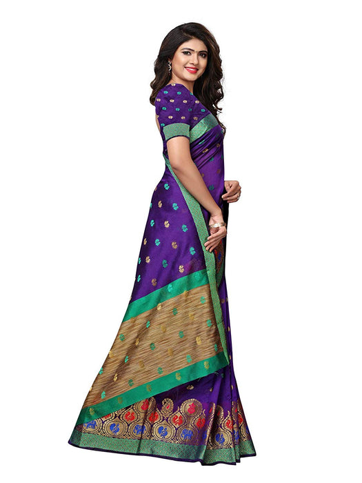 Blue Color Chanderi Silk Saree only in Bigswipe