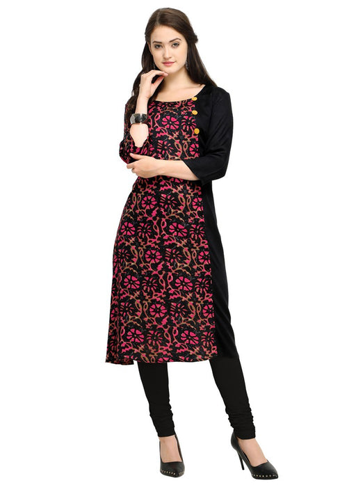 Black, Pink, Multi Color Printed Rayon Kurti only in Bigswipe