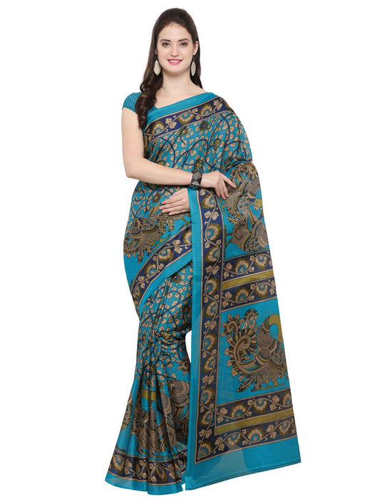 Blue,Multi Color Tussar Silk Saree only in Bigswipe