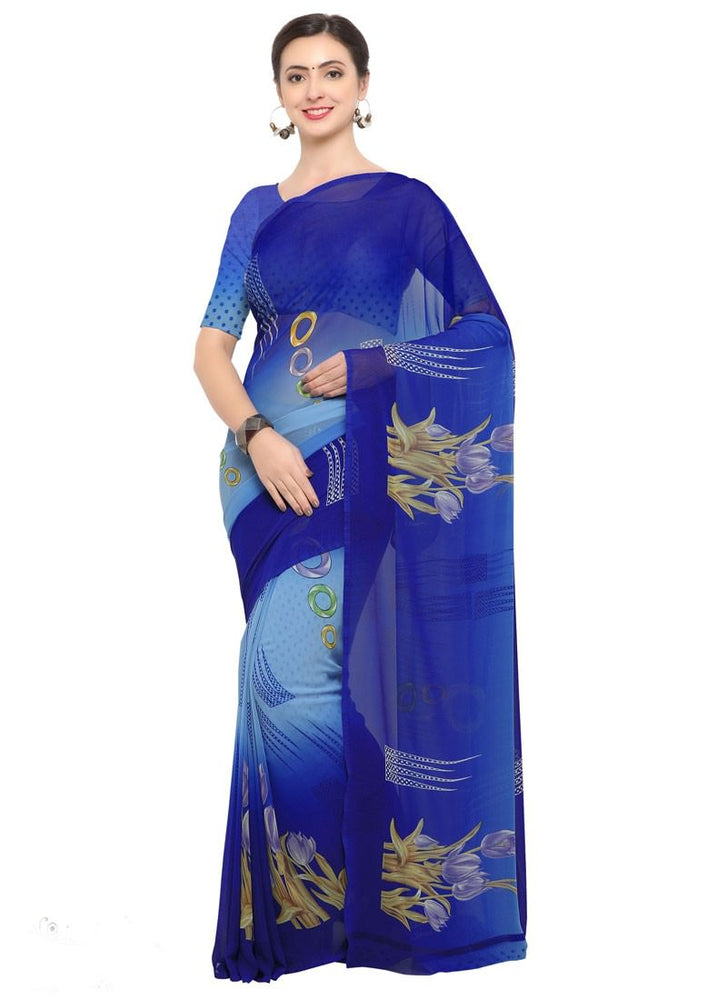 Blue, Multi Color Georgette Saree only in Bigswipe