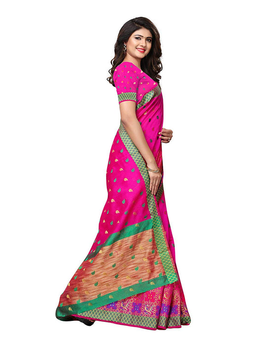 Pink Color Chanderi Silk Saree only in Bigswipe