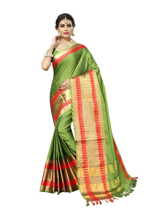 Green, Golden Color  Poly Silk Saree only in Bigswipe