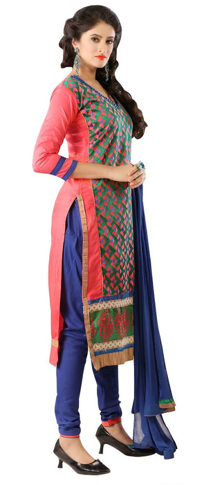 Women's Women's Cotton Embroidered Dress Material (MDMHK01 Multi color)