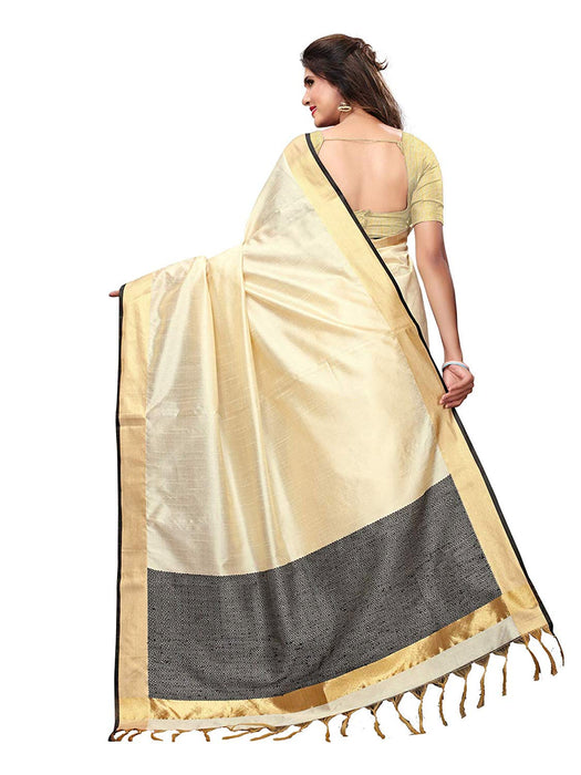 Beige Color Tussar Silk (Art Silk) Saree only in Bigswipe