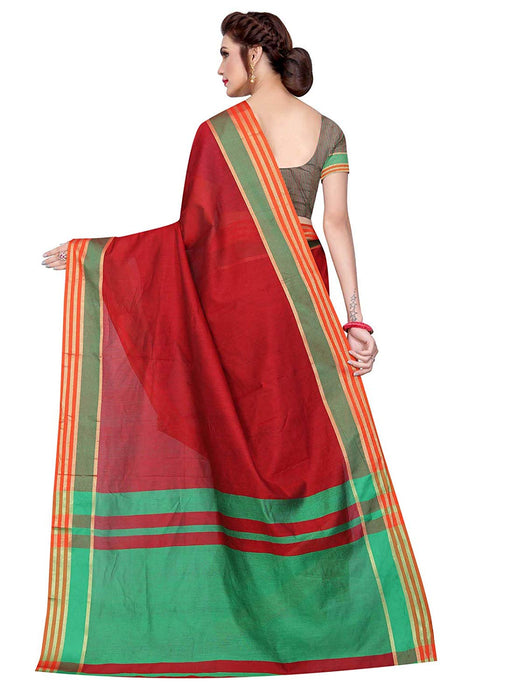 Red Color Chanderi Silk Saree