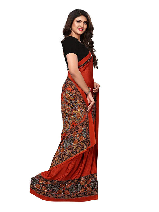 Brown, Black, Multi Color Crepe Saree only in Bigswipe