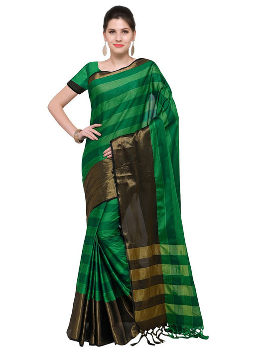 Green Color Poly Silk Saree only in Bigswipe