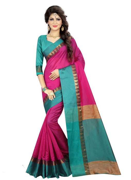 Pink Color Bhagalpuri Silk Saree only in Bigswipe