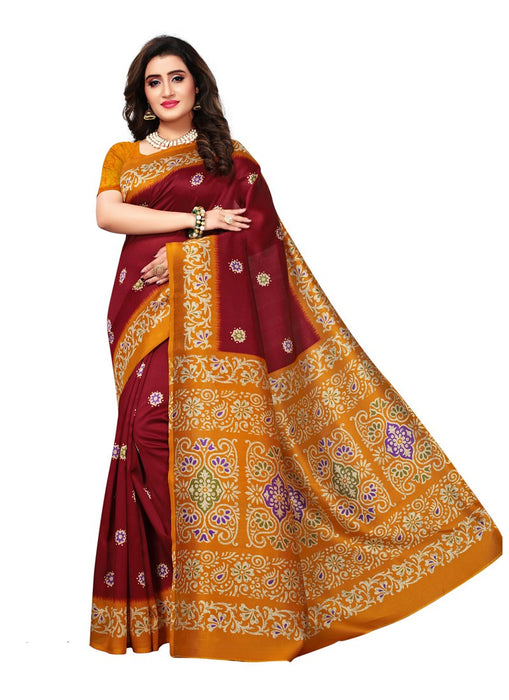 Maroon Color  Poly Silk Saree only in Bigswipe