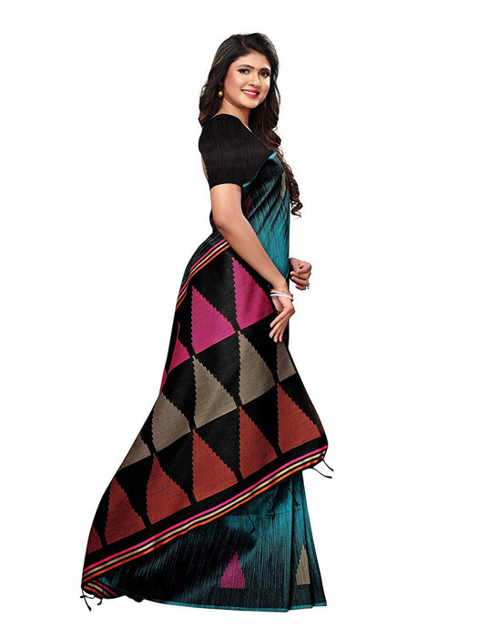 Blue, Black Color Tussar Silk (Art Silk) Saree only in Bigswipe