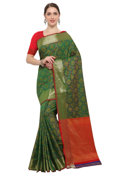 Green Color Poly Silk Saree only in Bigswipe