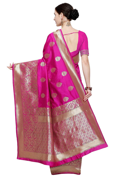 Pink Color Poly Silk Saree only in Bigswipe