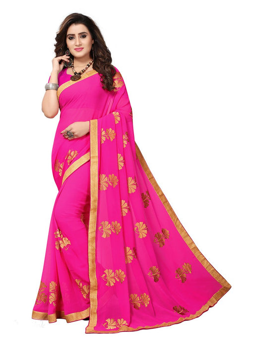 Pink Color  Georgette Saree only in Bigswipe