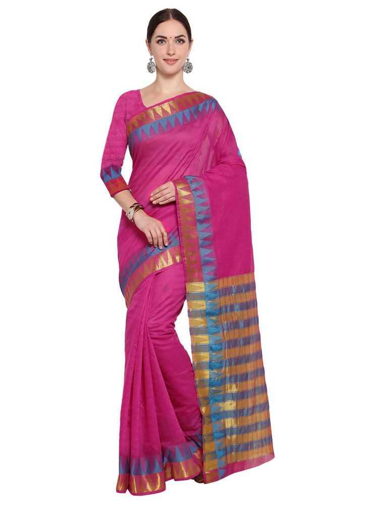 Pink Color Poly Silk Saree only in Bigswipe