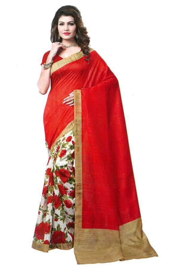 Multicolored Floral Printed Bhagalpuri Art Silk Saree only in Bigswipe