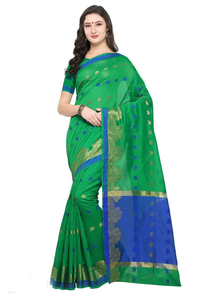 Green Color Poly Silk Saree only in Bigswipe