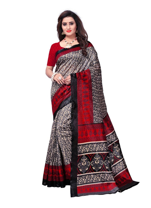 Black, Beige, Maroon Color  Poly Silk Saree only in Bigswipe