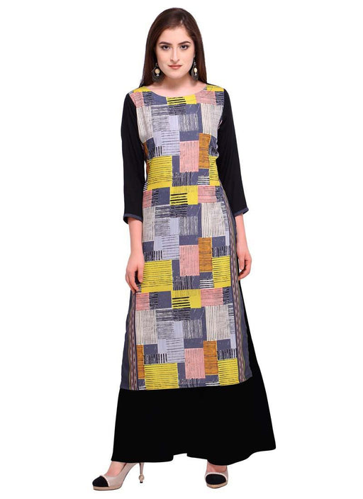 Multi Color Digital Printed Poly Cotton Kurti only in Bigswipe