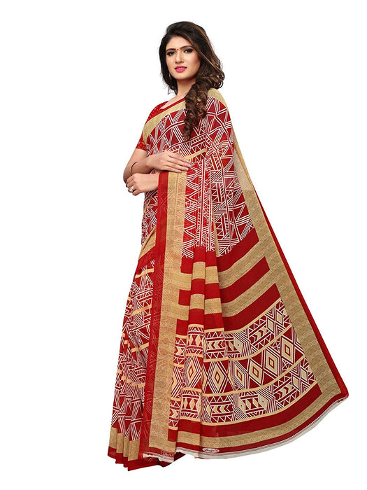 Red, Beige, Multi Color Georgette Saree