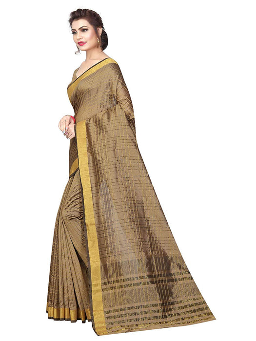 Beige Color Poly Silk Saree only in Bigswipe