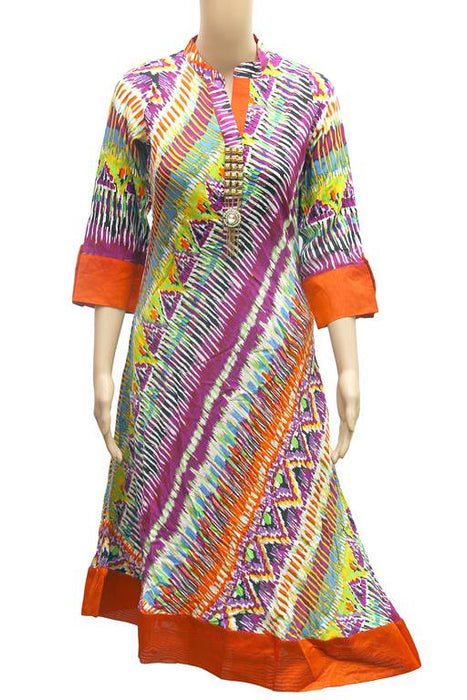 Multicolor Rayon Printed Fancy Anarkali Kurta only in Bigswipe