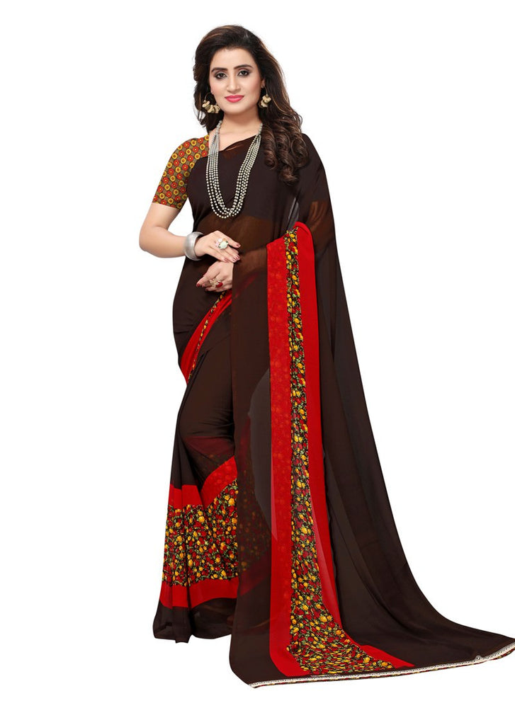 Brown, Multi Color  Georgette Saree only in Bigswipe