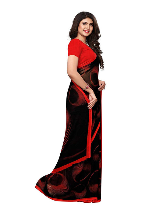 Black, Red Color Georgette Saree only in Bigswipe