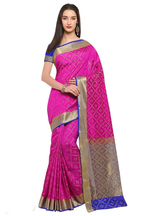 Pink, Purple Color Poly Silk Saree only in Bigswipe