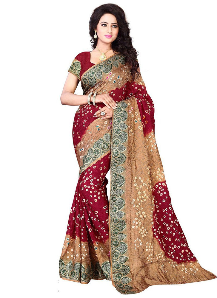 Beige,Marron Color Art Silk Saree only in Bigswipe