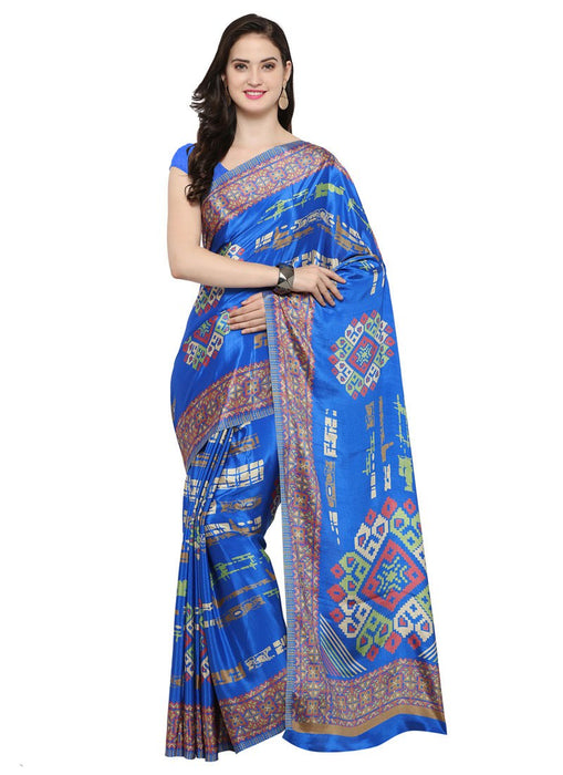 Blue Color Crushed Georgette Saree only in Bigswipe