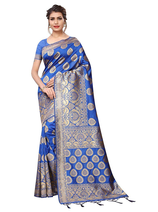 Blue Color Poly Silk Saree only in Bigswipe