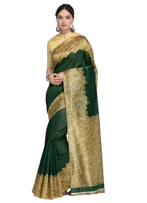 Green, Cream Color  Poly Silk Saree only in Bigswipe