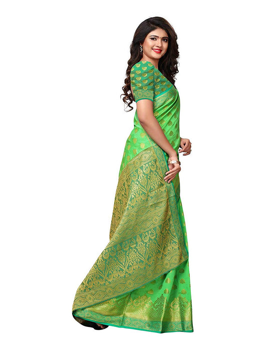 Green Color Poly Silk Saree only in Bigswipe