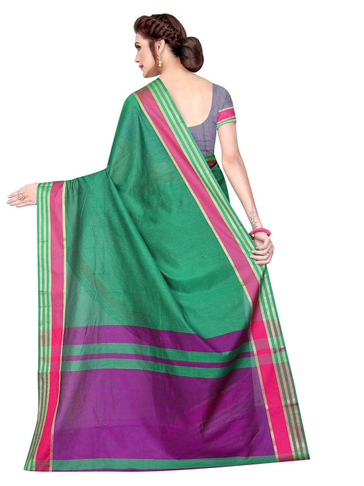 Green Color Chanderi Silk Saree only in Bigswipe