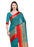 Turquoise Color Cotton Silk Plain Work Saree