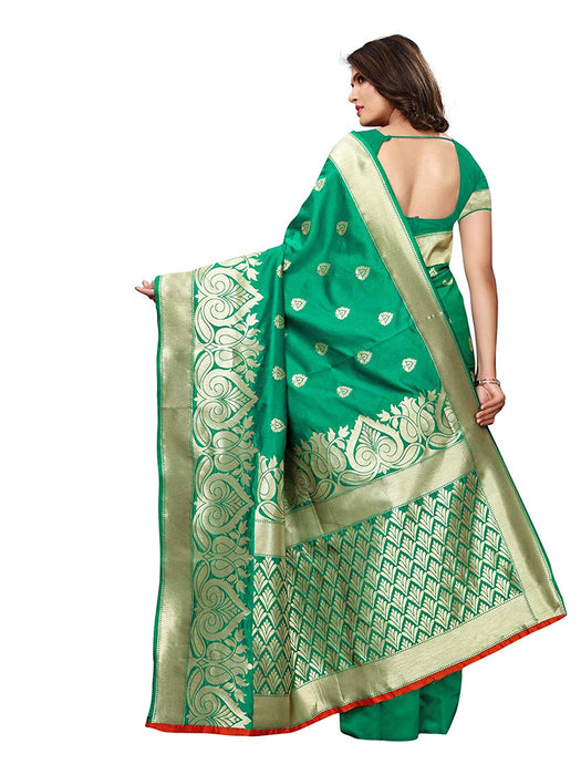 Green Color Poly Silk Saree only in Bigswipe