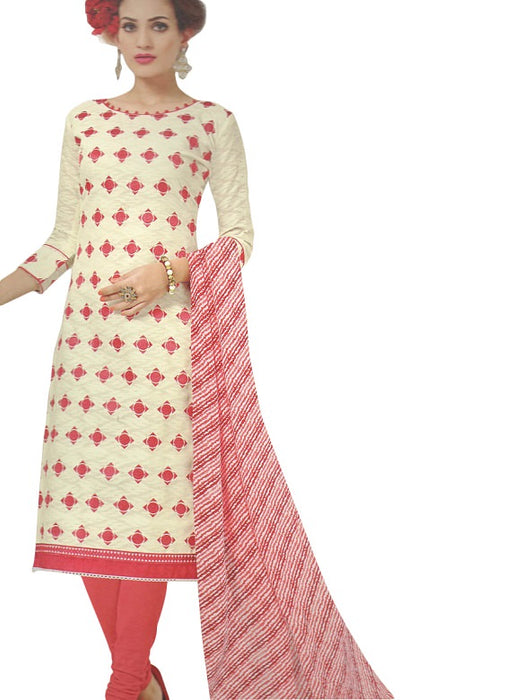 Embroidered Jacquard Cotton Unstitched Dress Material For Women only in Bigswipe