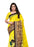 Yellow, Brown Color Georgette Printed Work Saree