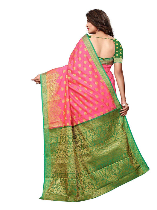 Pink Color Poly Silk Saree only in Bigswipe