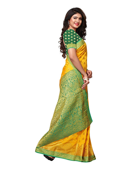 Yellow Color Poly Silk Saree