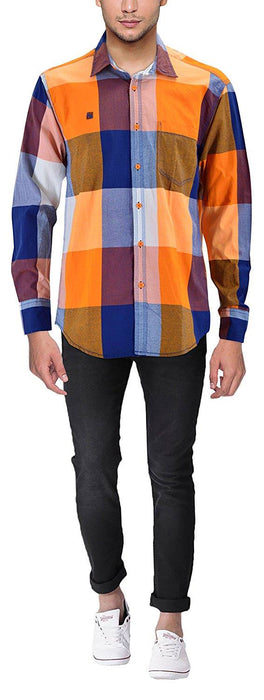 Mens Multi Color Shirt With Big Checks only in Bigswipe