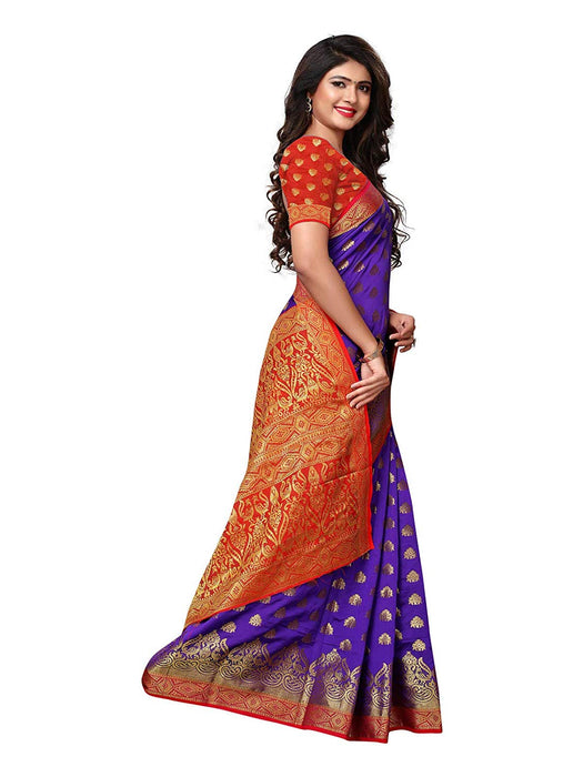 Purple Color Poly Silk Saree