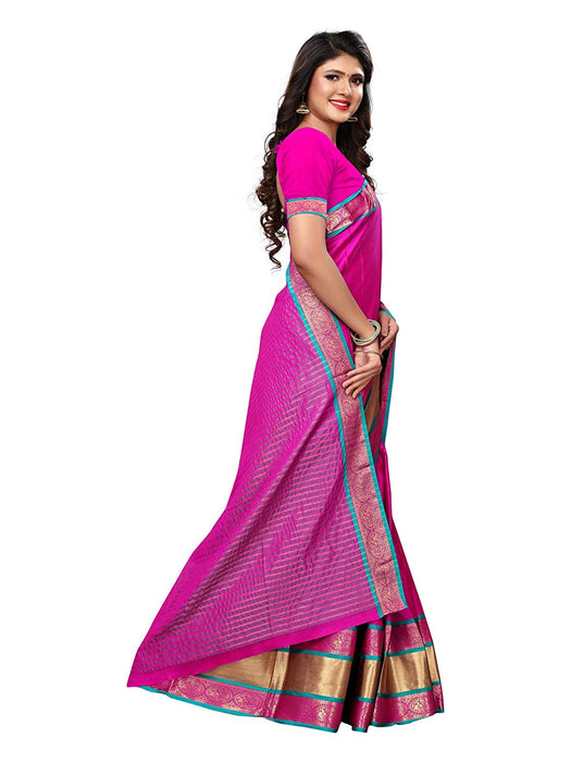 Pink Color Poly Silk Saree only in Bigswipe